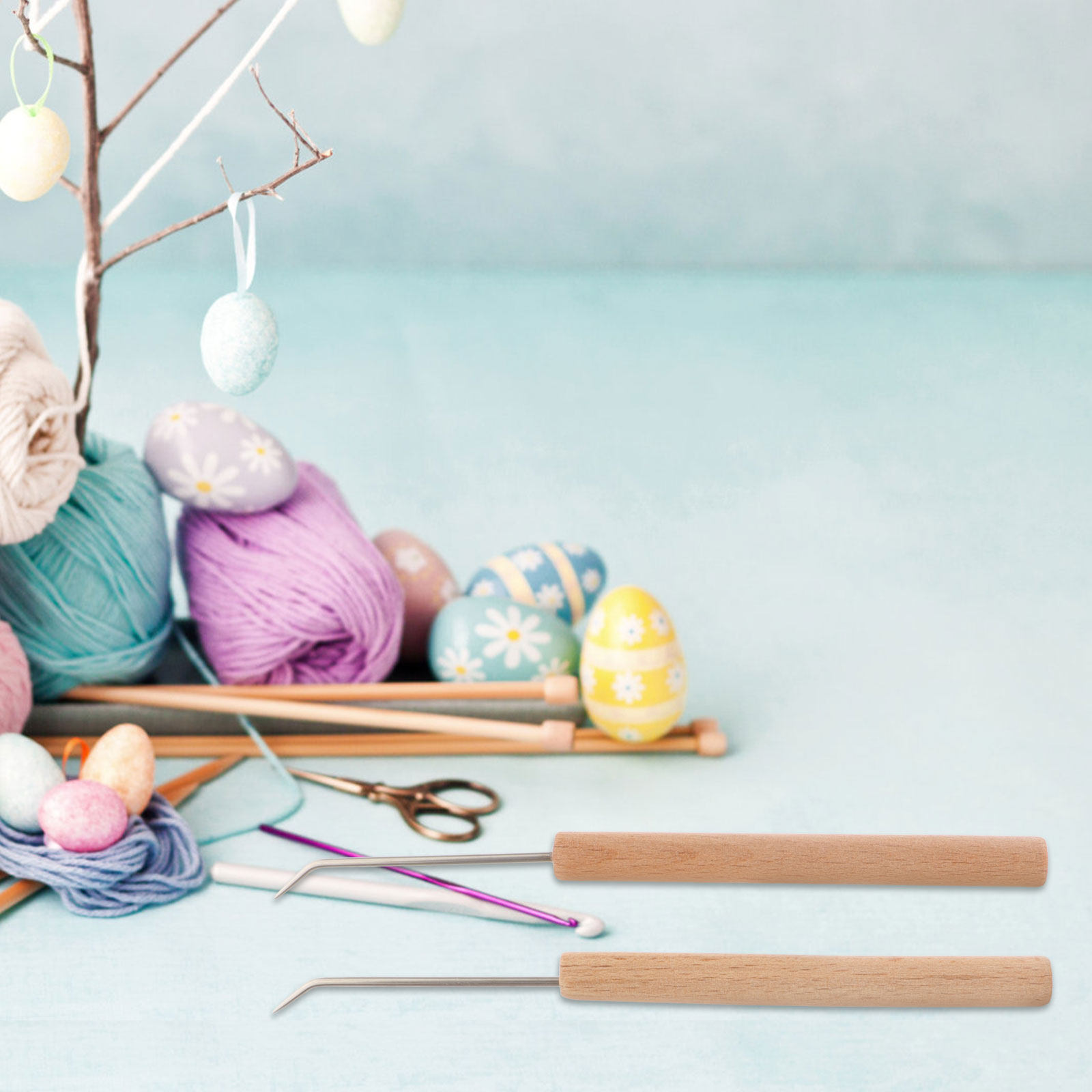 고급 나무 손잡이와 스테인리스 스틸 바늘로 구성된 2개 - Wooden Crochet Hooks Ergonomic Handle 리뷰 및 가격