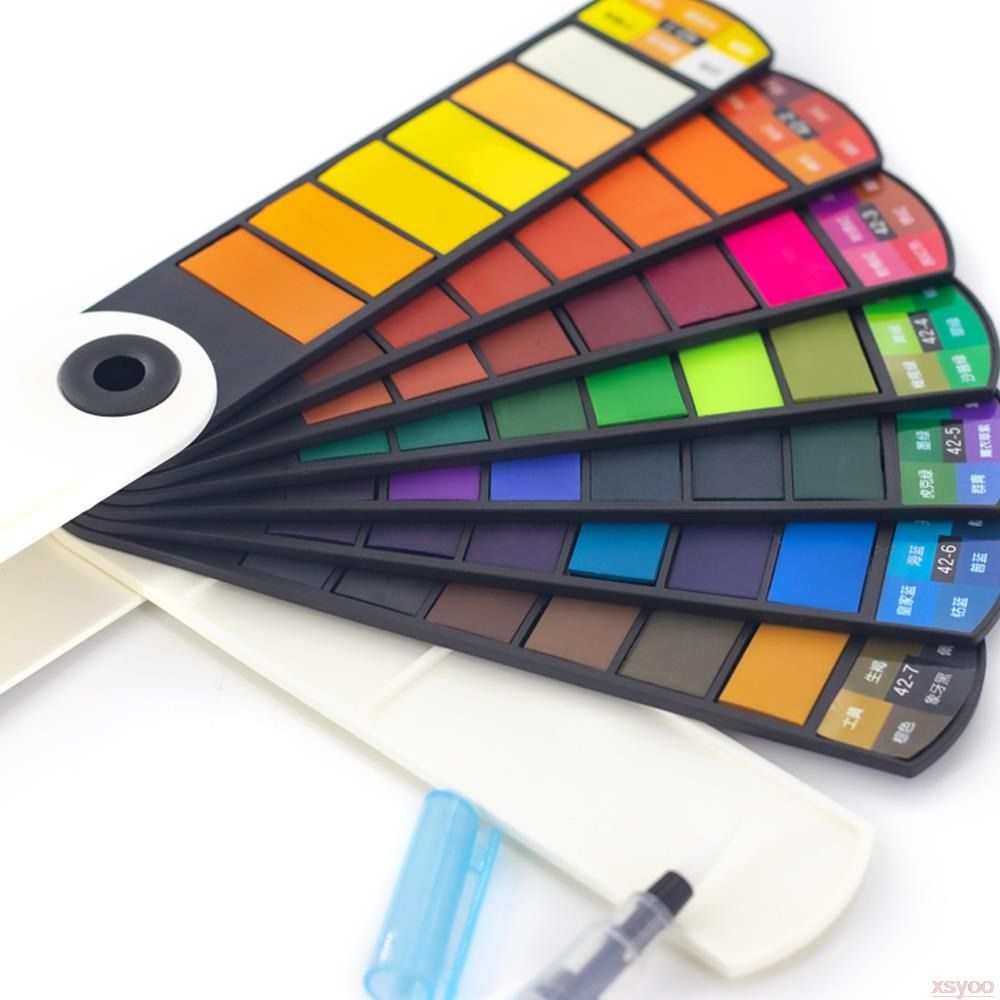 접이식 수채 물감 세트, 물붓 펜 포함, 18/24/3 - Watercolor Paint Set Solid Pigment 리뷰 및 가격