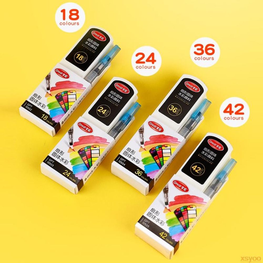 접이식 수채 물감 세트, 물붓 펜 포함, 18/24/3 - Watercolor Paint Set Solid Pigment 리뷰 및 가격