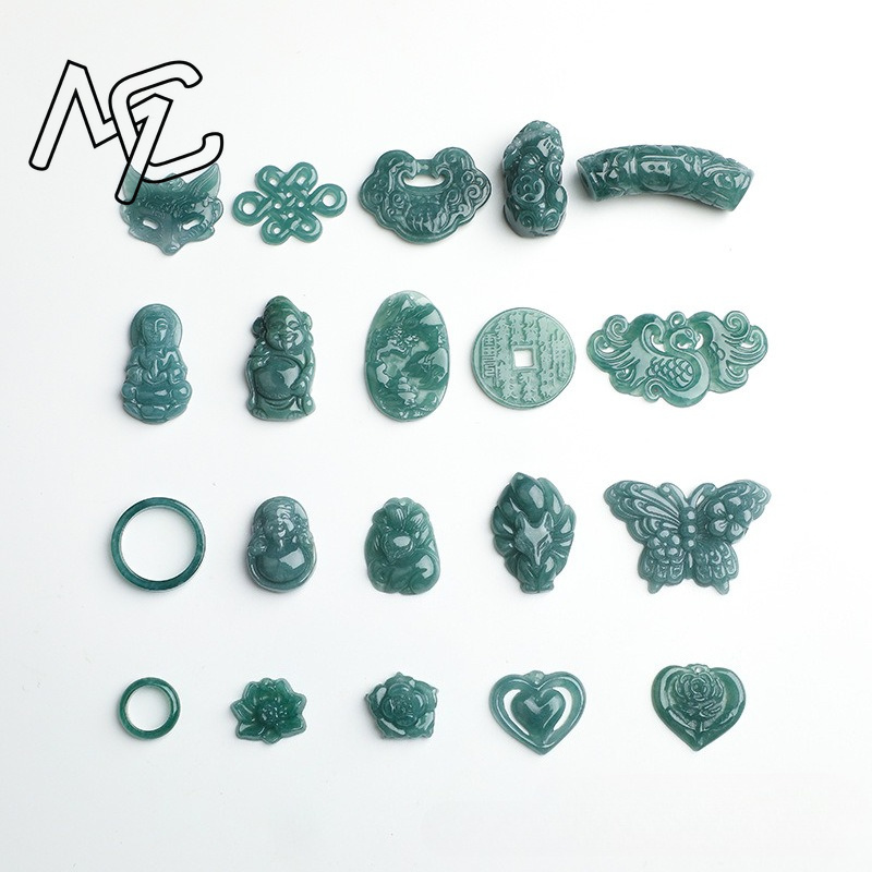 2개 세트, 천연 푸른색 물옥으로 만든 하트 모양 여우 - Beading 리뷰 및 가격
