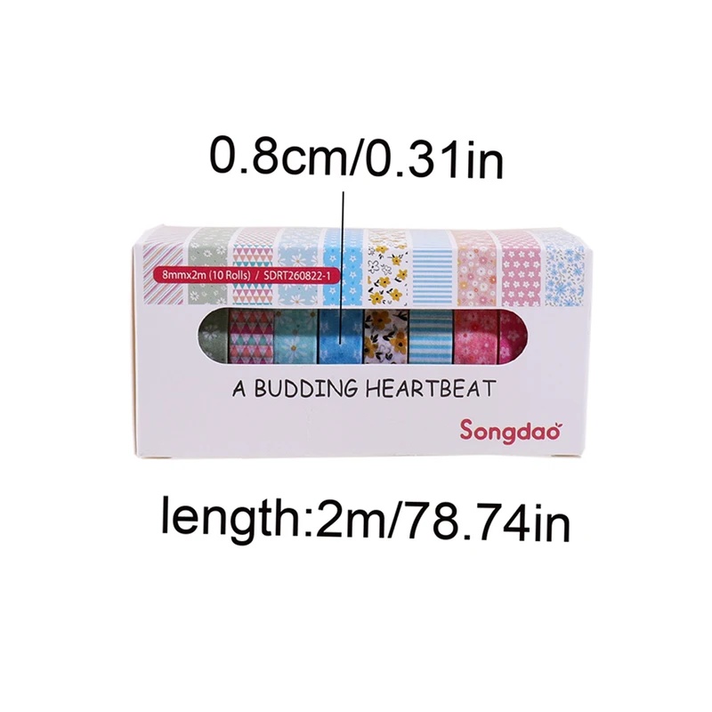 10개들이 플로럴 파스텔 색상의 와시 테이프, 8mm, - Scrapbooking 리뷰 및 가격