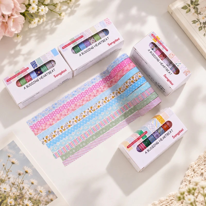 10개들이 플로럴 파스텔 색상의 와시 테이프, 8mm, - Scrapbooking 리뷰 및 가격